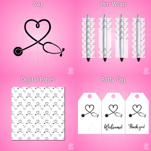 Nurse Life Pen Wrap SVG PNG, Nurse Medical Scrub Pen Wraps